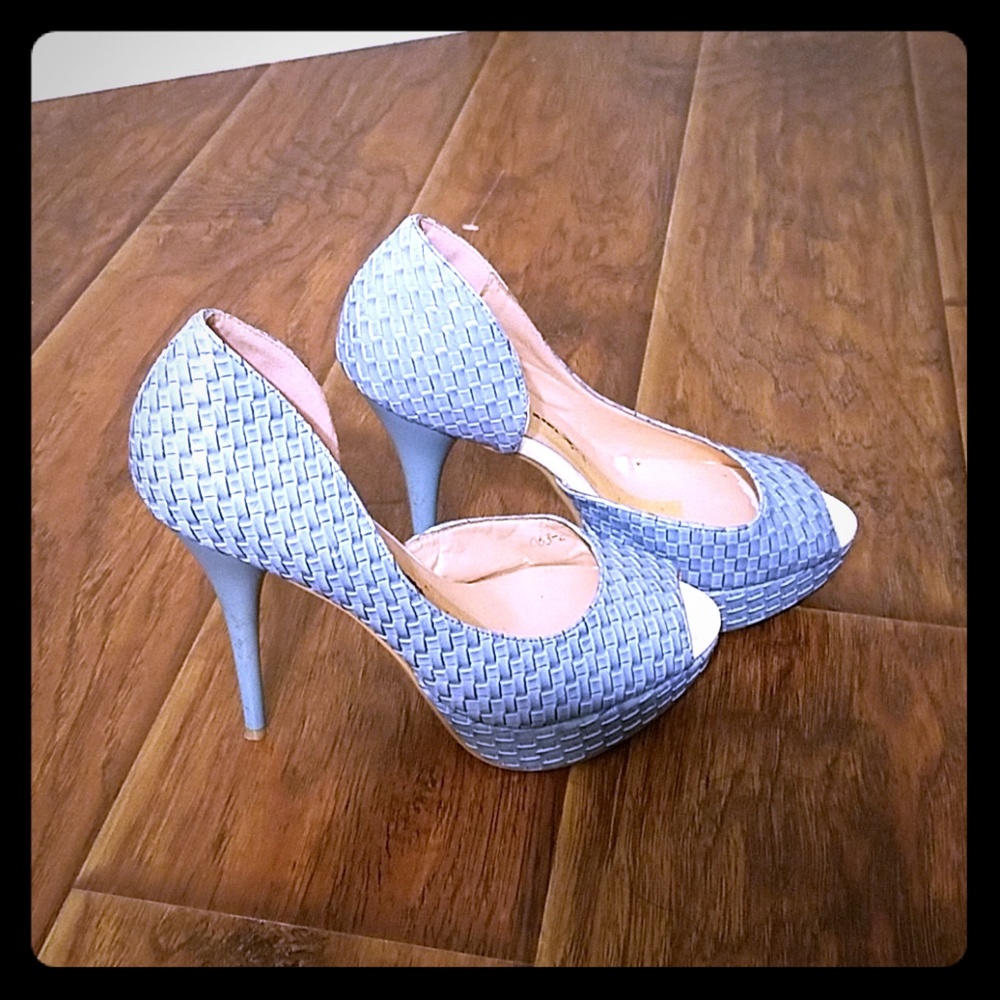 Blue high heels